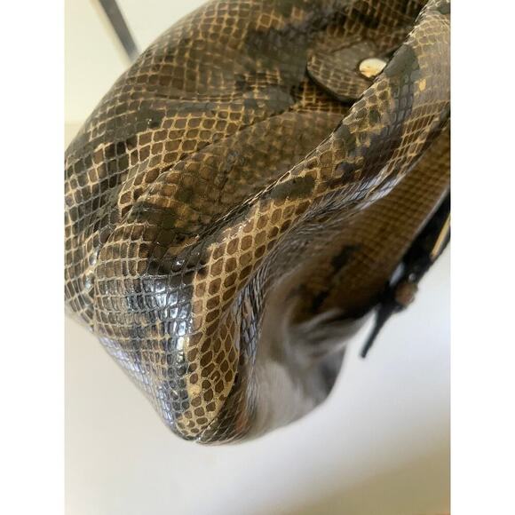 Coach Soho Lynn Faux Python Embossed 3 Compartment Snakeskin Hobo Purse Bag - Picture 9 of 12